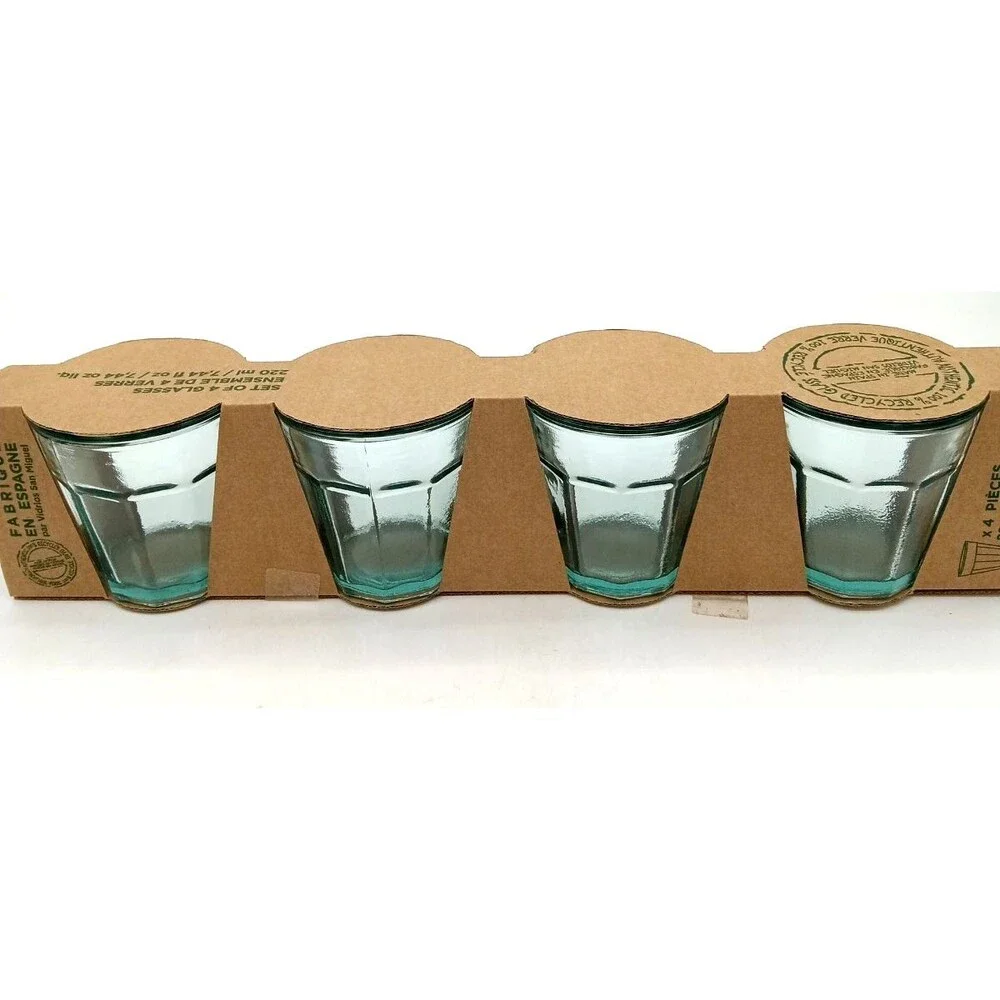 Vidrios San Miguel Green Recycled Glass Set of 4 Tumblers Spain 7.44 Ozs NIB